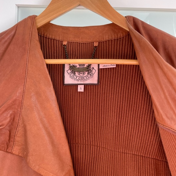 Authentic Juicy Couture cognac genuine leather jacket - Picture 4 of 4